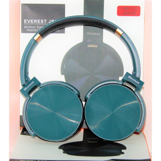 HEADPHONES WIRELESS STEREO SUPER BASS HEADSETS , FM RADIO MP3 JB950 COLOUR BLUE